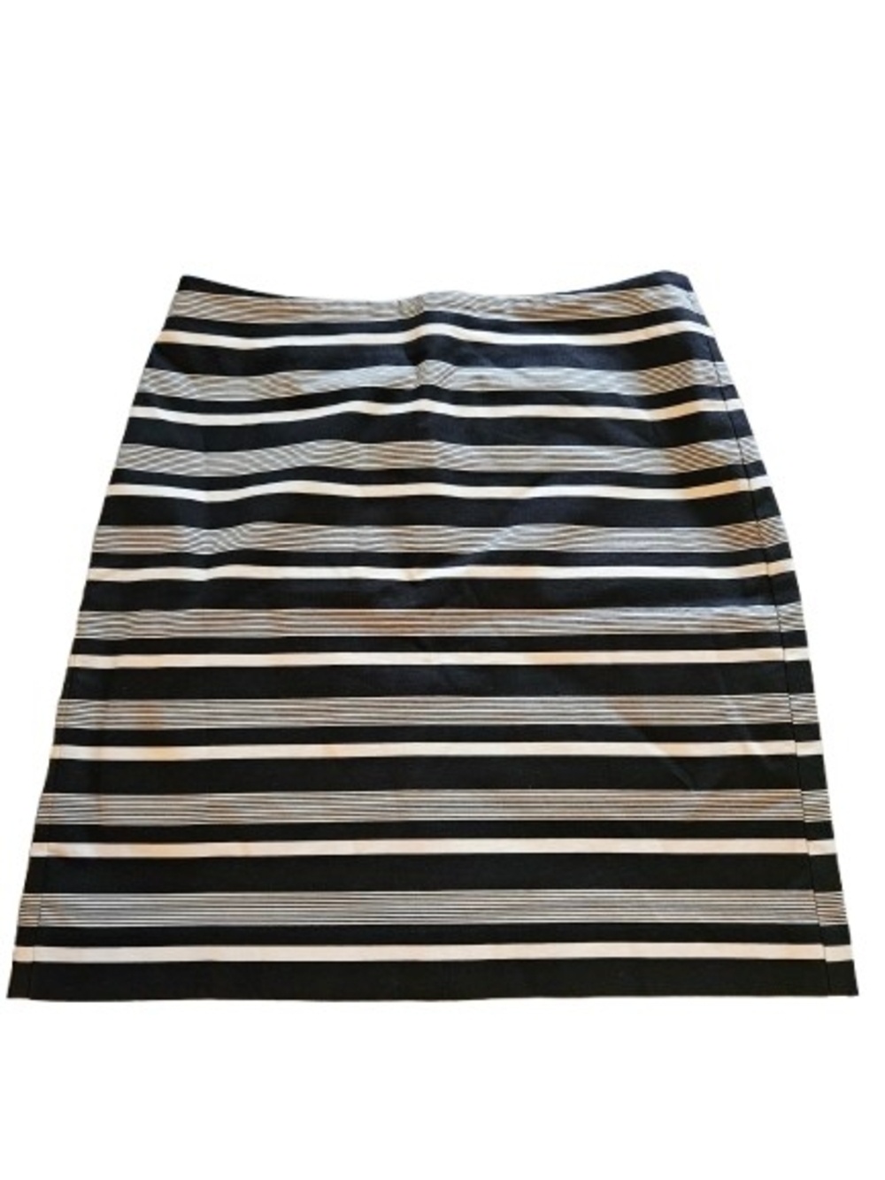 Ann Taylor Black and White Striped Pencil Skirt